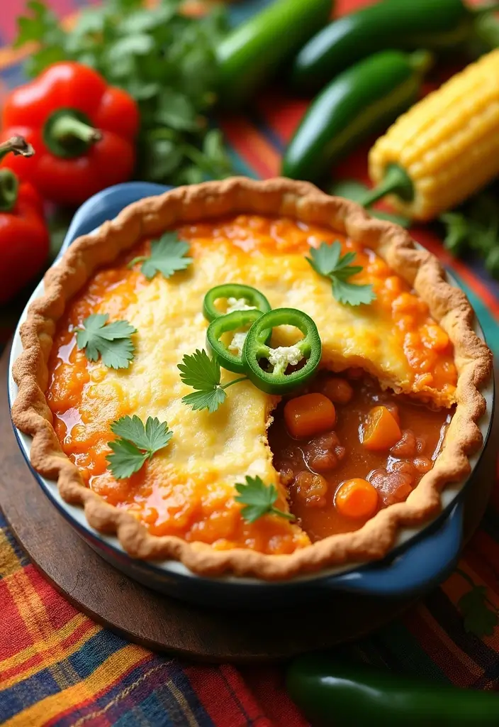 25 Chicken Pot Pie Healthy Recipes That Feel Light & Cozy - 10. Mexican Chicken Pot Pie