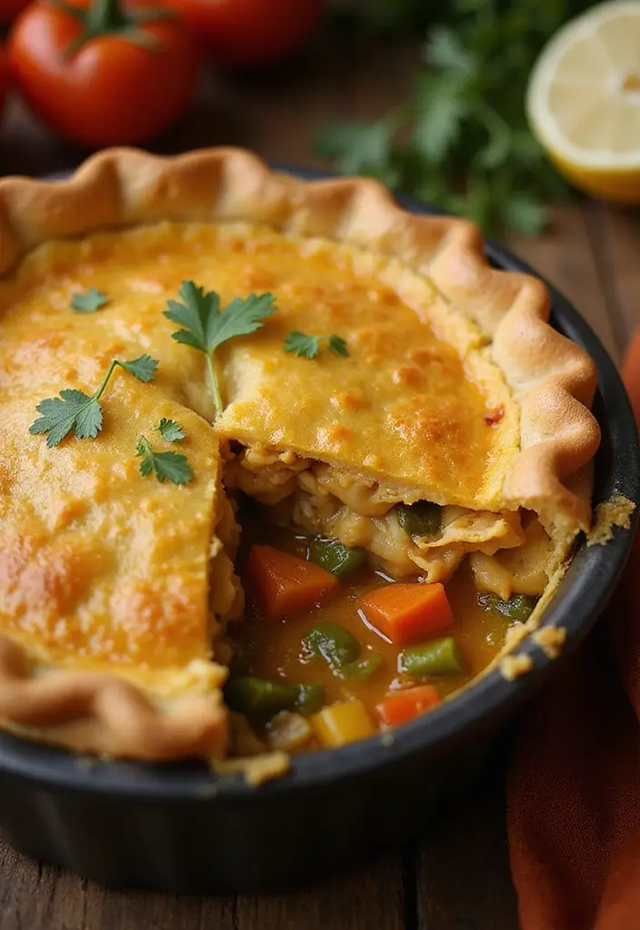25 Chicken Pot Pie Healthy Recipes That Feel Light & Cozy - 13. Chicken Pot Pie with a Twist: Curry Flavor