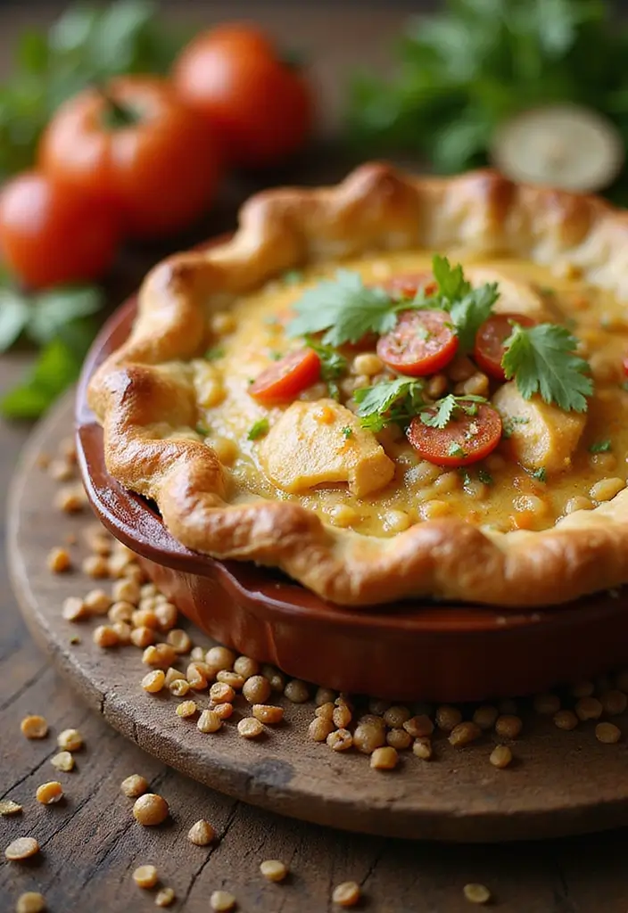 25 Chicken Pot Pie Healthy Recipes That Feel Light & Cozy - 14. Chicken Pot Pie with Lentils