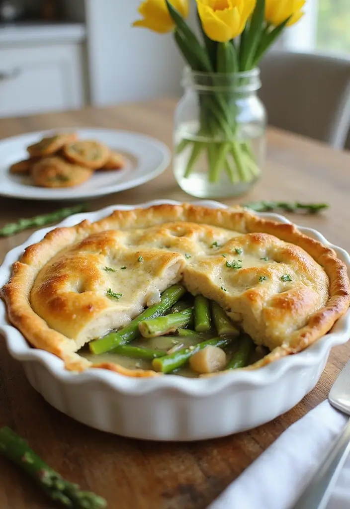 25 Chicken Pot Pie Healthy Recipes That Feel Light & Cozy - 15. Chicken Pot Pie with Asparagus
