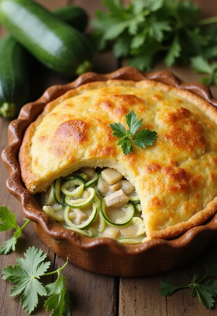 25 Chicken Pot Pie Healthy Recipes That Feel Light & Cozy - 16. Chicken Pot Pie with Zucchini Noodles