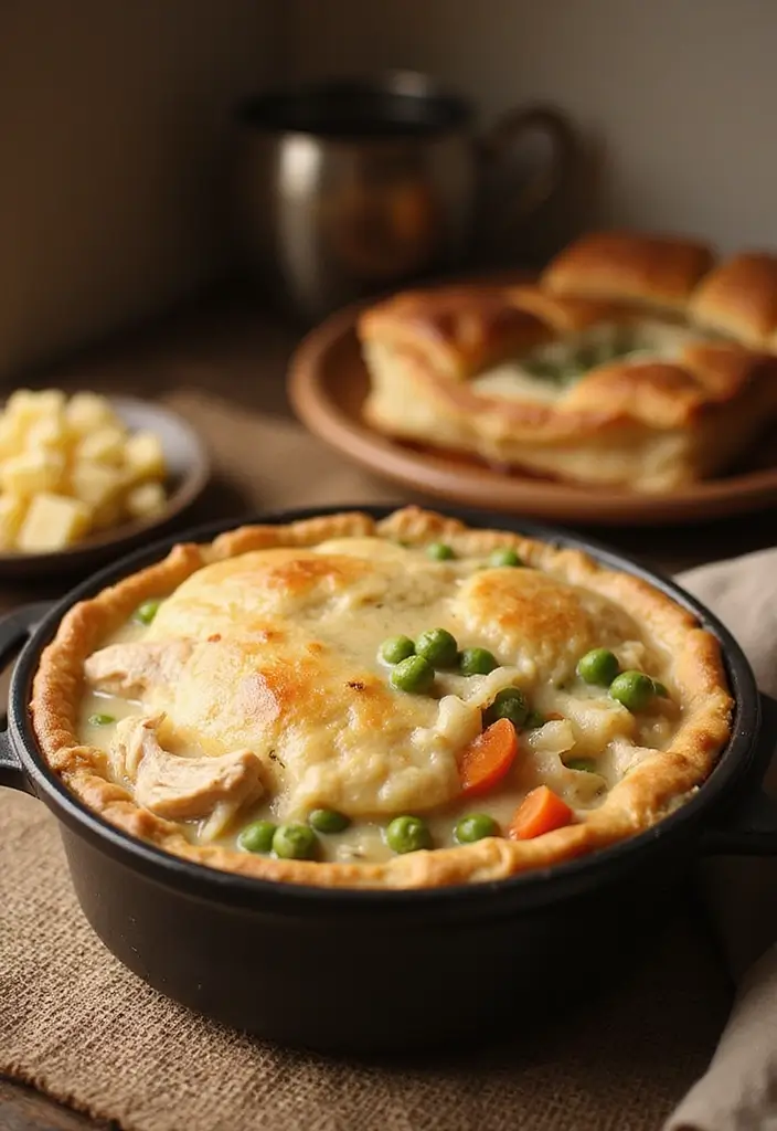 25 Chicken Pot Pie Healthy Recipes That Feel Light & Cozy - 18. Chicken Pot Pie with Peas and Carrots