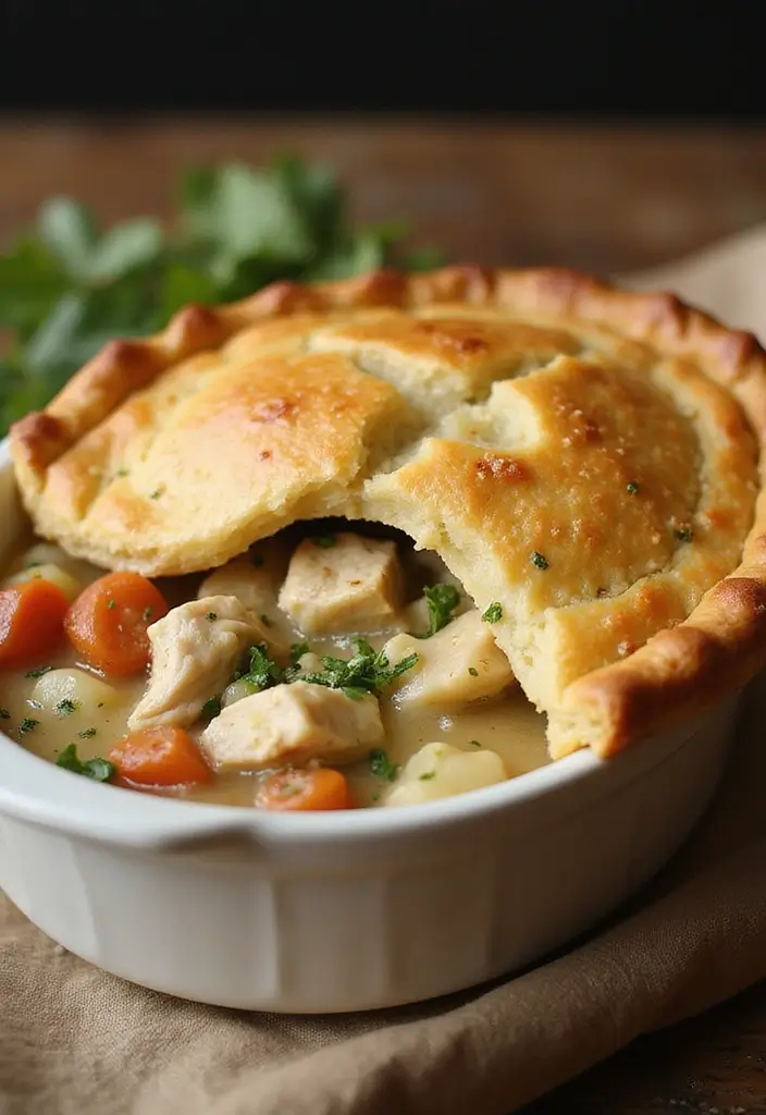 25 Chicken Pot Pie Healthy Recipes That Feel Light & Cozy - 19. Chicken Pot Pie with Mustard and Herbs