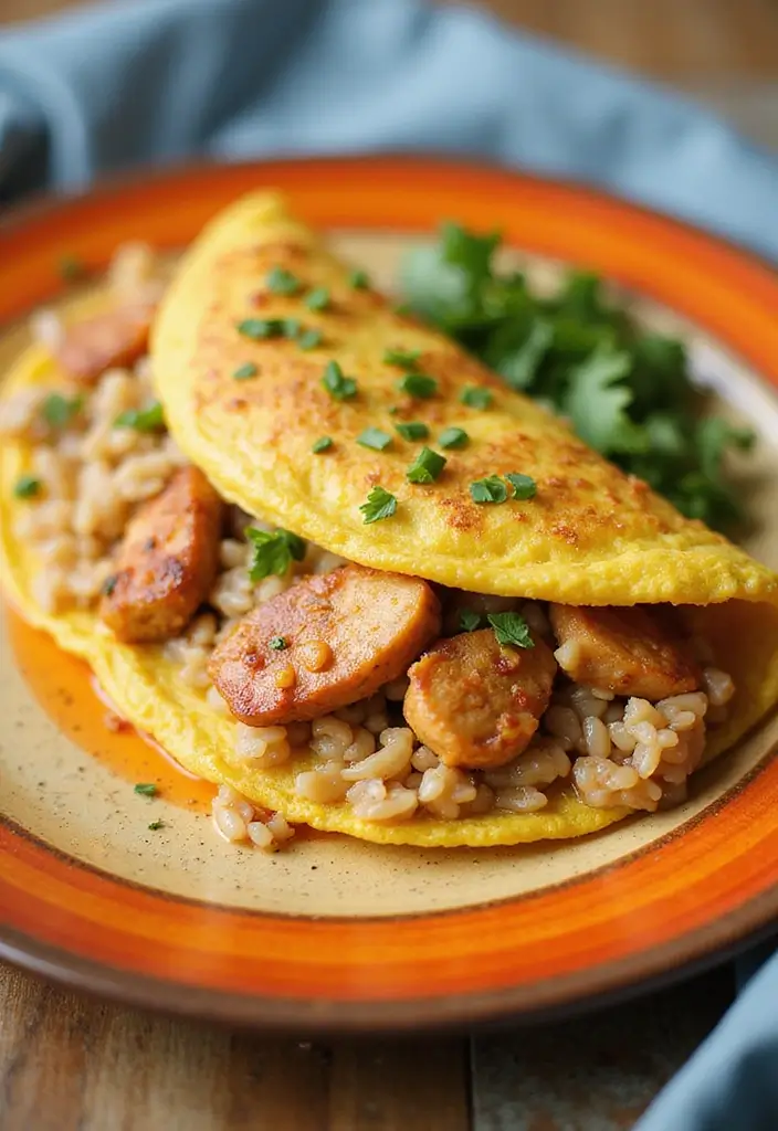 27 Cajun Chicken and Rice Recipes That Bring Southern Heat 12 27 Cajun Chicken and Rice Recipes That Bring Southern Heat - 11. Cajun Chicken and Rice Omelette