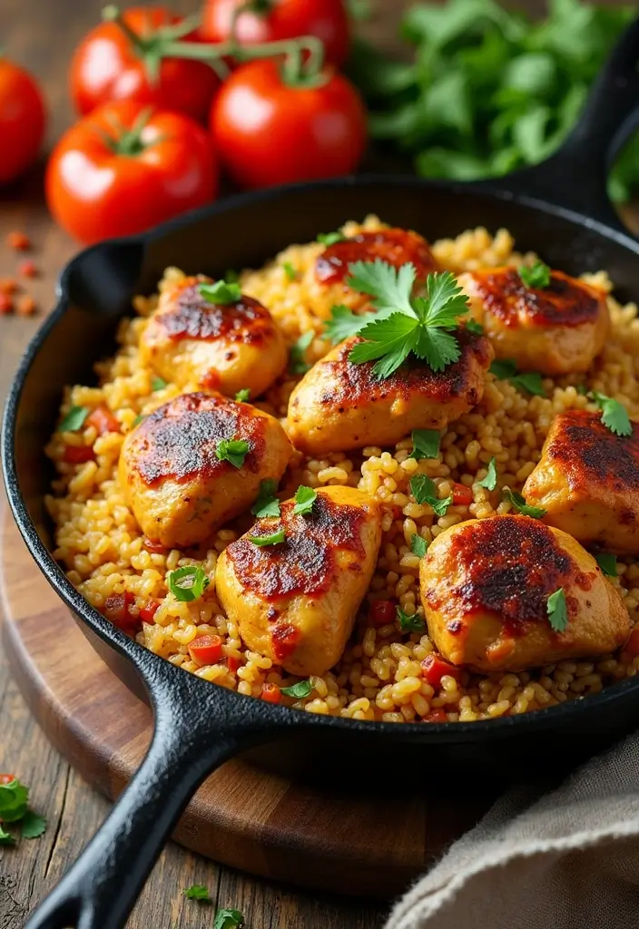 27 Cajun Chicken and Rice Recipes That Bring Southern Heat 3 27 Cajun Chicken and Rice Recipes That Bring Southern Heat - 2. Cajun Chicken and Rice Skillet