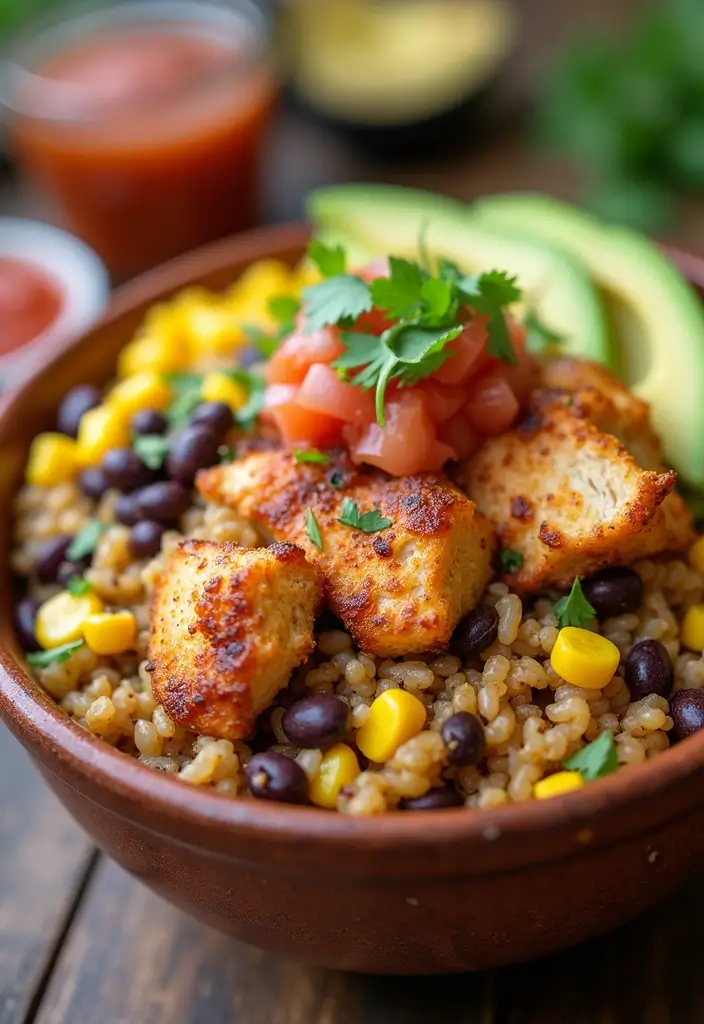 27 Chicken Rice and Veggies Recipes That Are Balanced & Healthy 13 27 Chicken Rice and Veggies Recipes That Are Balanced & Healthy - 12. Chicken Burrito Bowl