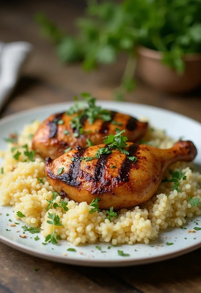 27 Chicken Rice and Veggies Recipes That Are Balanced & Healthy 14 27 Chicken Rice and Veggies Recipes That Are Balanced & Healthy - 13. Olive Oil and Herb Grilled Chicken with Couscous