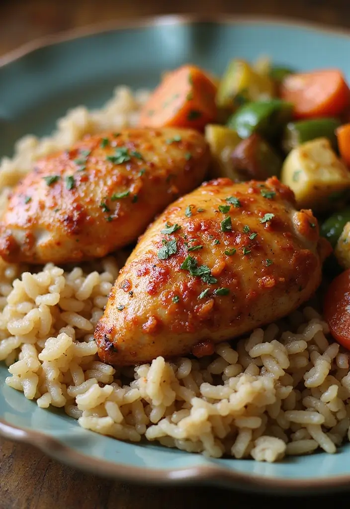 27 Chicken Rice and Veggies Recipes That Are Balanced & Healthy 16 27 Chicken Rice and Veggies Recipes That Are Balanced & Healthy - 15. Cajun Chicken with Wild Rice and Vegetables