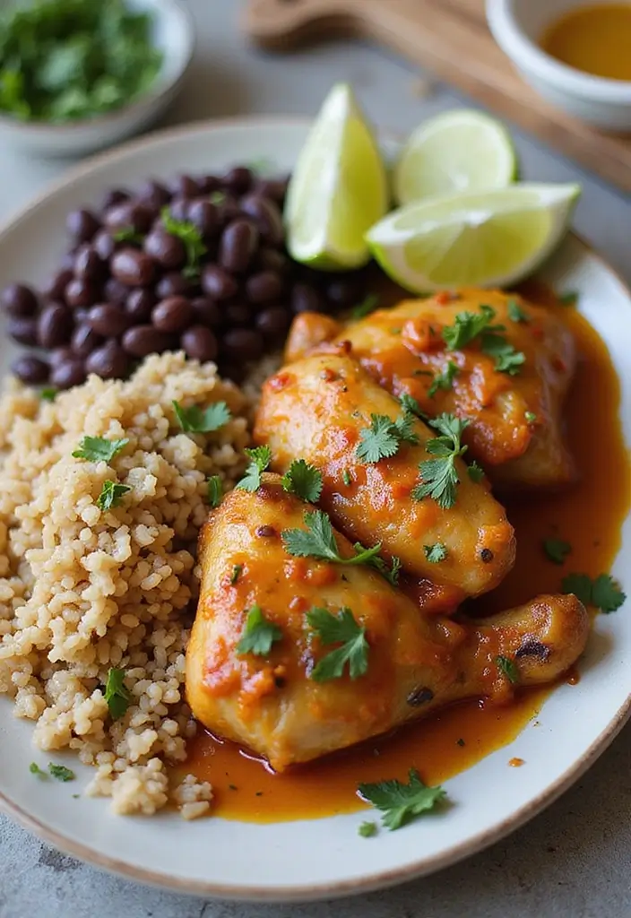 27 Chicken Rice and Veggies Recipes That Are Balanced & Healthy 18 27 Chicken Rice and Veggies Recipes That Are Balanced & Healthy - 17. Cuban Chicken with Rice and Beans
