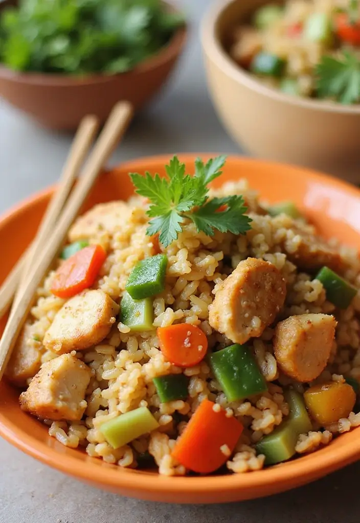 27 Chicken Rice and Veggies Recipes That Are Balanced & Healthy 22 27 Chicken Rice and Veggies Recipes That Are Balanced & Healthy - 21. Chicken and Vegetable Fried Rice