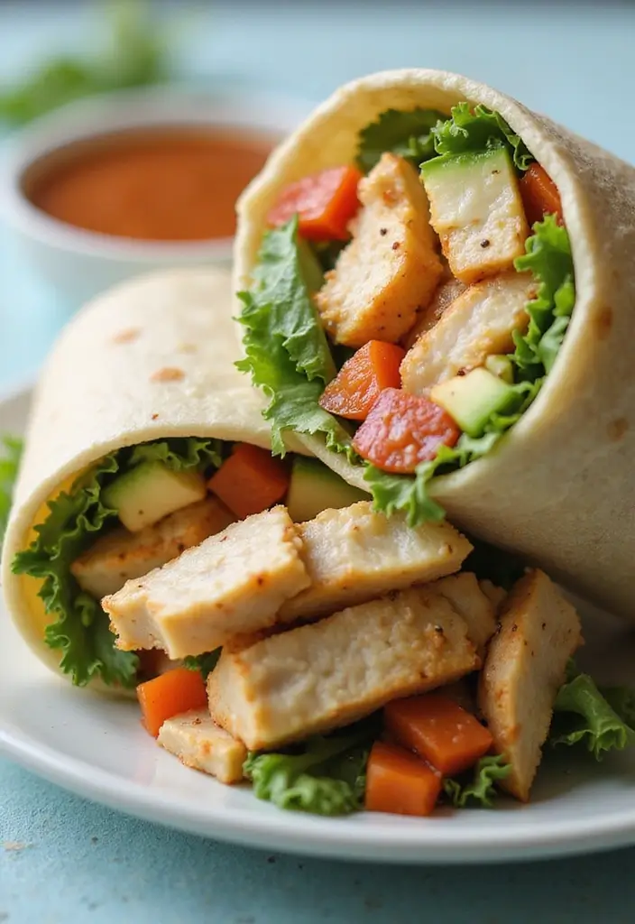 27 Chicken Rice and Veggies Recipes That Are Balanced & Healthy 24 27 Chicken Rice and Veggies Recipes That Are Balanced & Healthy - 23. Chicken Veggie Wrap with Brown Rice