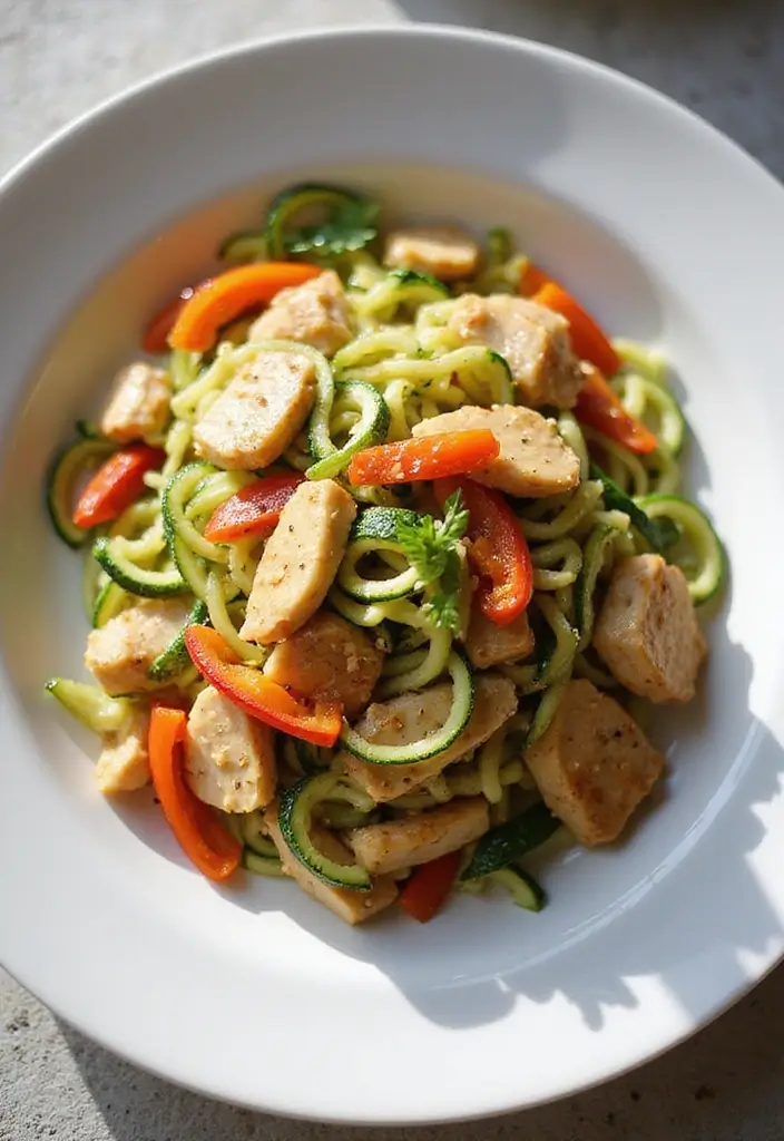 27 Chicken Rice and Veggies Recipes That Are Balanced & Healthy 26 27 Chicken Rice and Veggies Recipes That Are Balanced & Healthy - 25. Chicken and Zucchini Noodle Stir-Fry