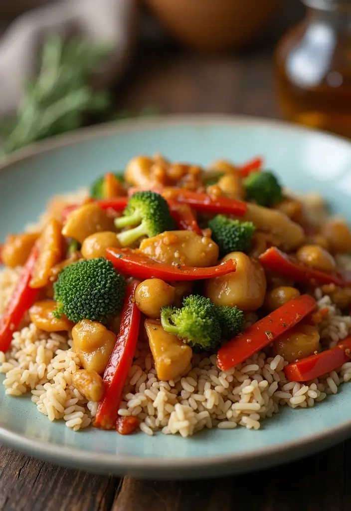 27 Chicken Rice and Veggies Recipes That Are Balanced & Healthy 27 27 Chicken Rice and Veggies Recipes That Are Balanced & Healthy - 26. Chicken and Vegetable Stir-Fry with Brown Rice