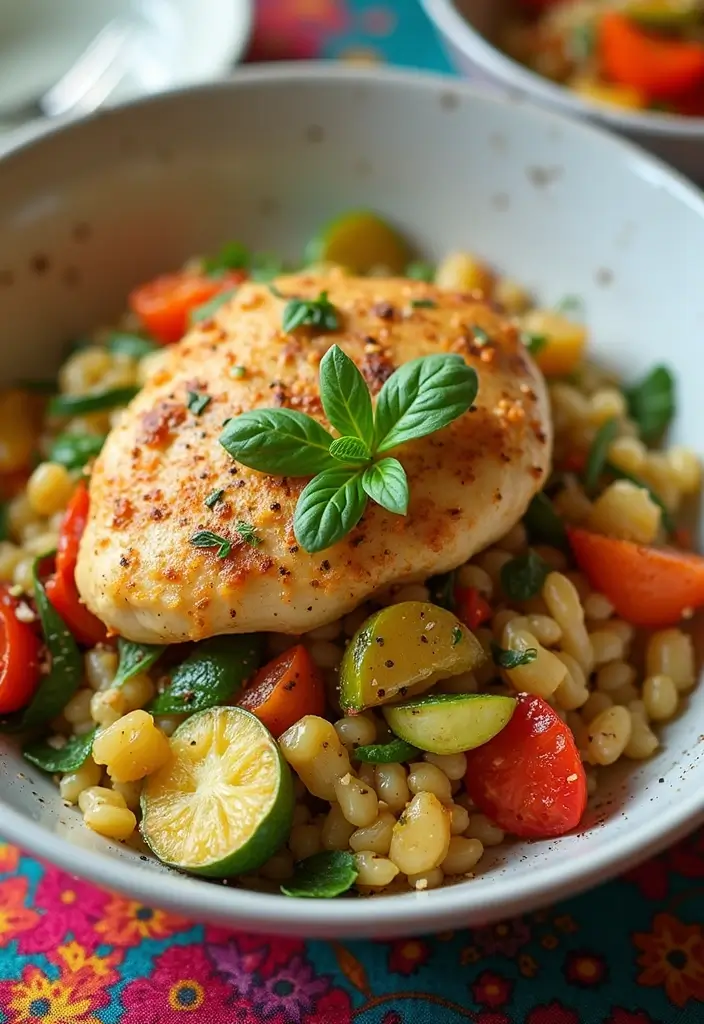 27 Creamy Lemon Chicken Orzo Recipes That Taste Bright & Elegant 70 27 Creamy Lemon Chicken Orzo Recipes That Taste Bright & Elegant - 11. Lemon Chicken Orzo with Roasted Vegetables