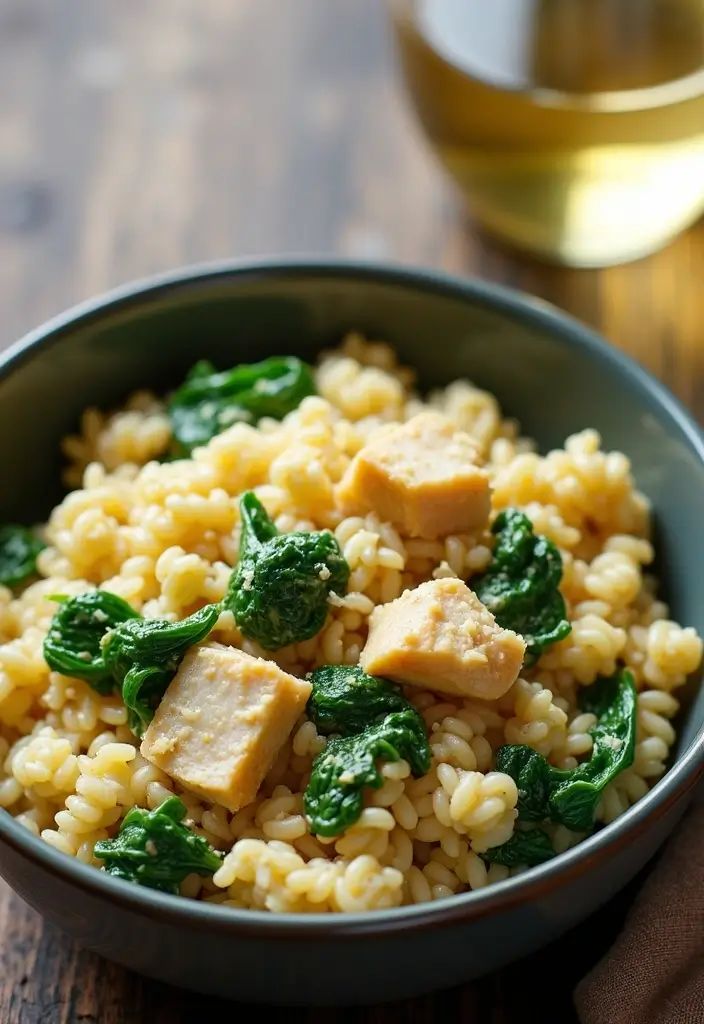 27 Creamy Lemon Chicken Orzo Recipes That Taste Bright & Elegant 77 27 Creamy Lemon Chicken Orzo Recipes That Taste Bright & Elegant - 12. Creamy Lemon Garlic Chicken Orzo with Spinach