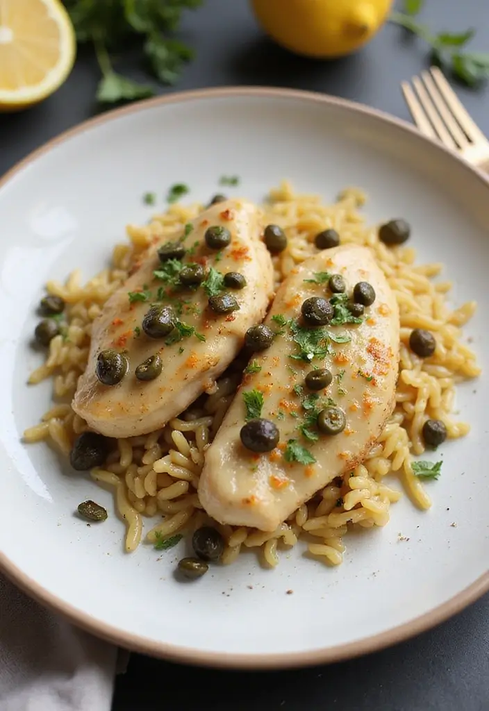 27 Creamy Lemon Chicken Orzo Recipes That Taste Bright & Elegant 89 27 Creamy Lemon Chicken Orzo Recipes That Taste Bright & Elegant - 14. Lemon Chicken Orzo with Capers and Olives