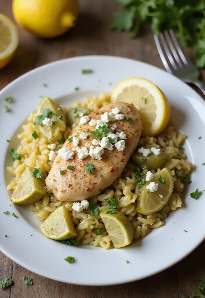 27 Creamy Lemon Chicken Orzo Recipes That Taste Bright & Elegant 108 27 Creamy Lemon Chicken Orzo Recipes That Taste Bright & Elegant - 17. Lemon Chicken Orzo with Artichokes and Feta