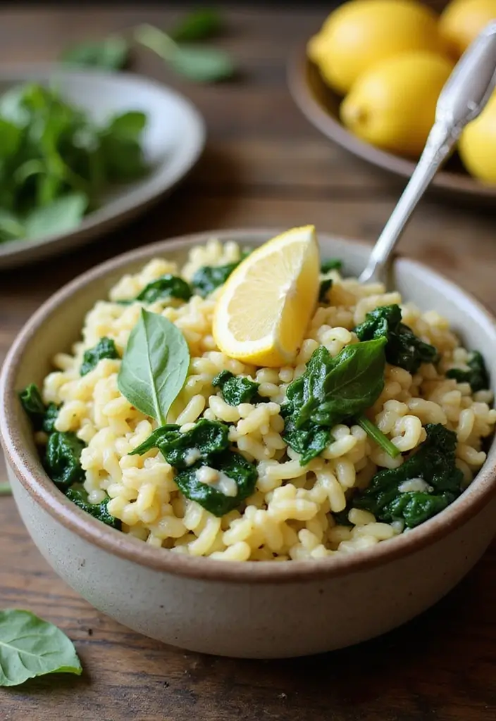 27 Creamy Lemon Chicken Orzo Recipes That Taste Bright & Elegant 28 27 Creamy Lemon Chicken Orzo Recipes That Taste Bright & Elegant - 5. Creamy Lemon Orzo with Spinach and Chicken