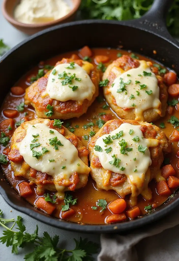 27 French Onion Chicken Thighs Recipes That Are Melty & Delicious - 3. Cheesy French Onion Braised Chicken Thighs