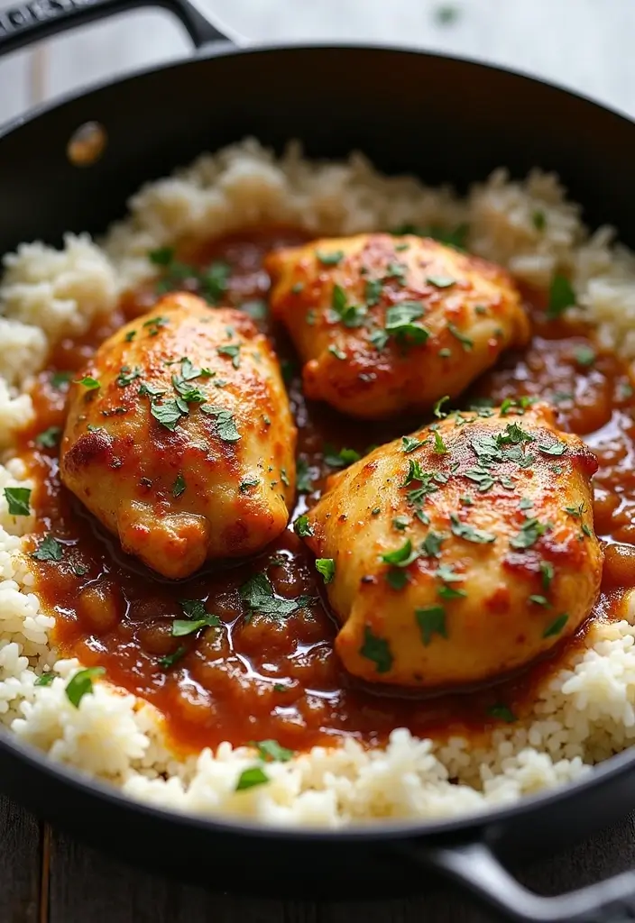 27 French Onion Chicken Thighs Recipes That Are Melty & Delicious - 4. French Onion Chicken Thighs with Rice