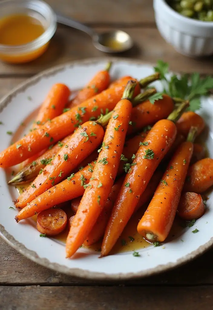 27 Honey Garlic Chicken Side Dishes That Complete the Meal - 14. Roasted Carrots with Honey Glaze