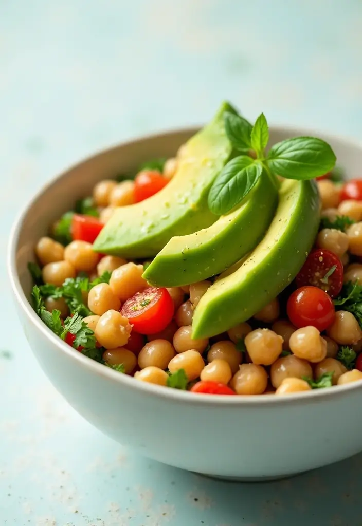 27 Honey Garlic Chicken Side Dishes That Complete the Meal - 16. Chickpea and Avocado Salad