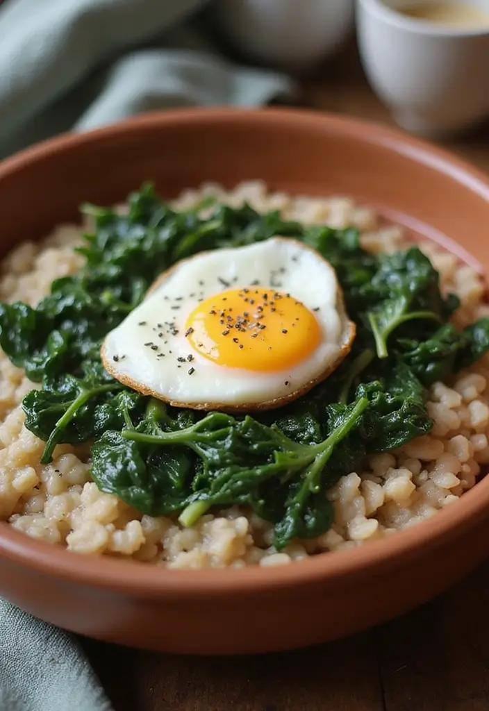 27 Honey Garlic Chicken Side Dishes That Complete the Meal - 17. Savory Oatmeal with Spinach and Egg