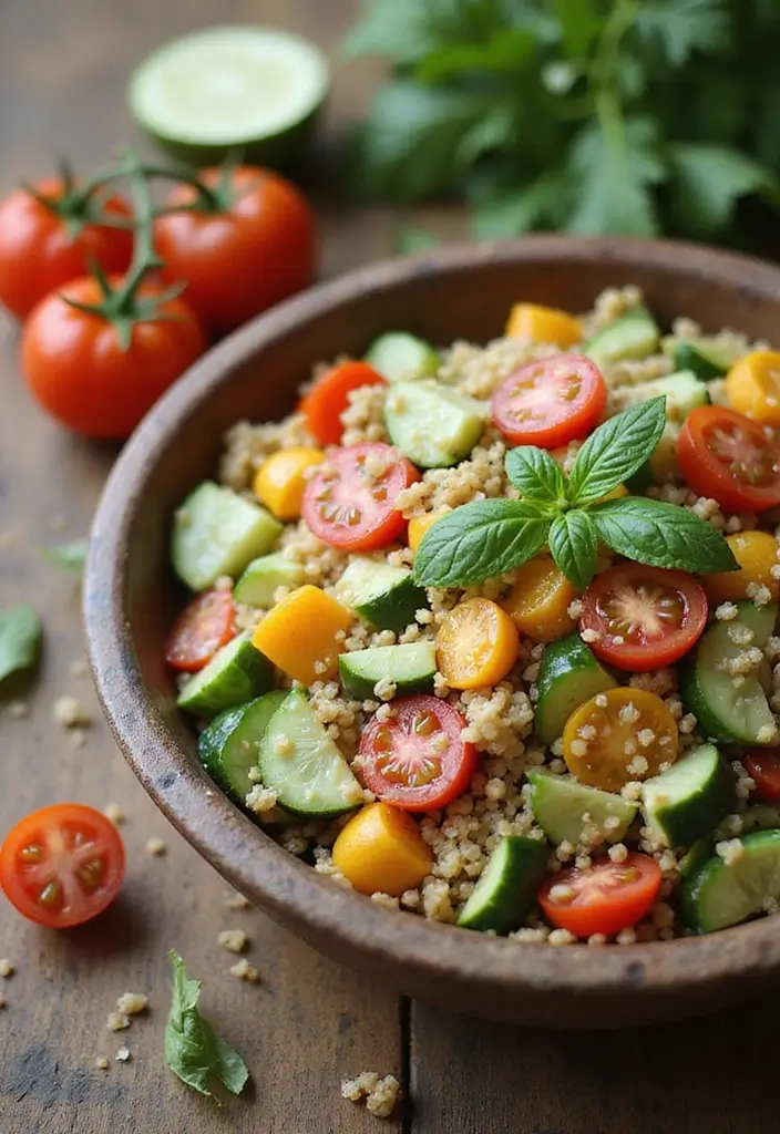 27 Honey Garlic Chicken Side Dishes That Complete the Meal - 2. Quinoa Salad with Cherry Tomatoes and Cucumber