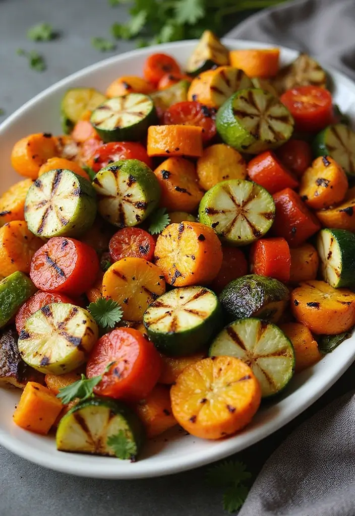 27 Honey Garlic Chicken Side Dishes That Complete the Meal - 26. Grilled Vegetable Platter