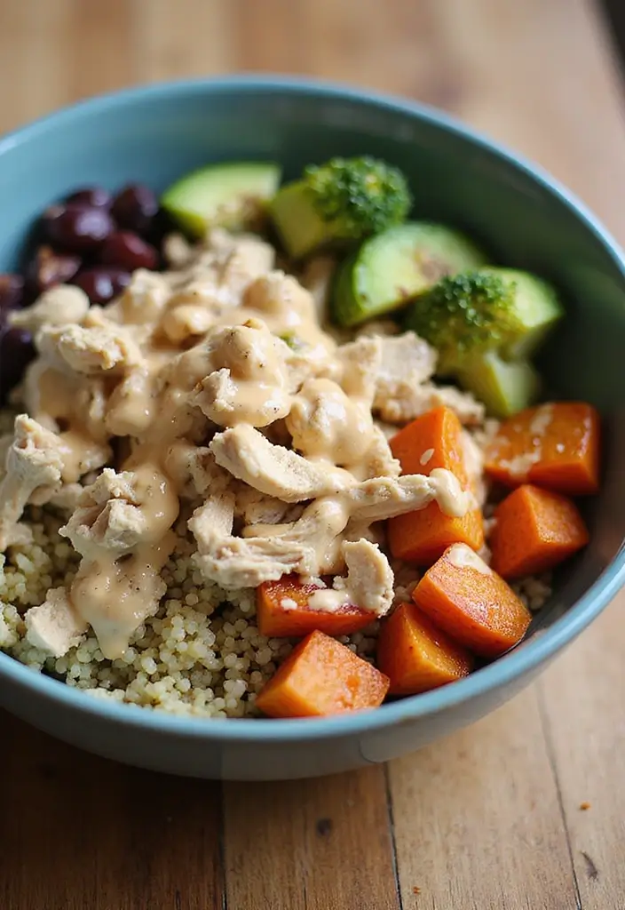 27 Leftover Shredded Chicken Recipes That Make Meal Prep Easy - 13. Chicken and Quinoa Bowls