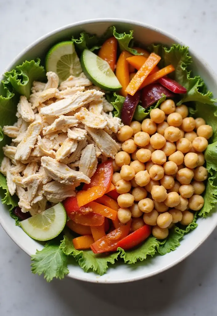 27 Leftover Shredded Chicken Recipes That Make Meal Prep Easy - 23. Chicken and Chickpea Salad