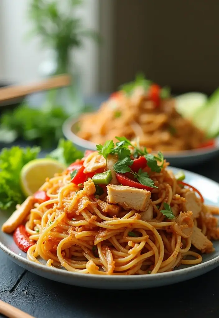 27 Leftover Shredded Chicken Recipes That Make Meal Prep Easy - 27. Chicken and Vegetable Stir-Fried Noodles