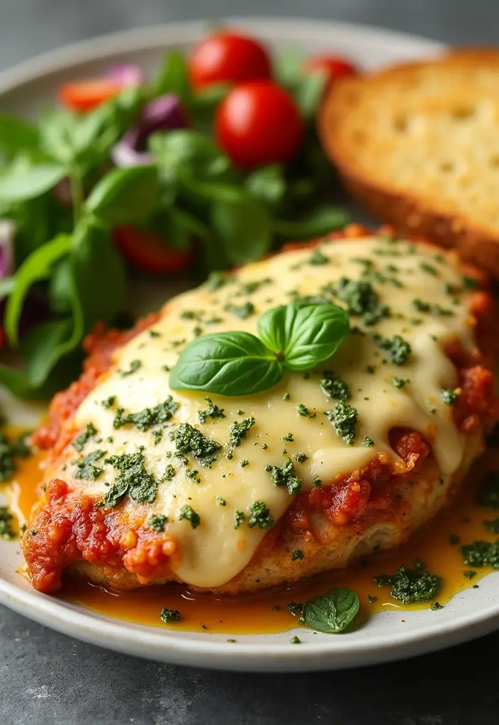 27 Oven Baked Chicken Parmesan Recipes That Are Golden & Gooey 6 27 Oven Baked Chicken Parmesan Recipes That Are Golden & Gooey - 5. Pesto Chicken Parmesan