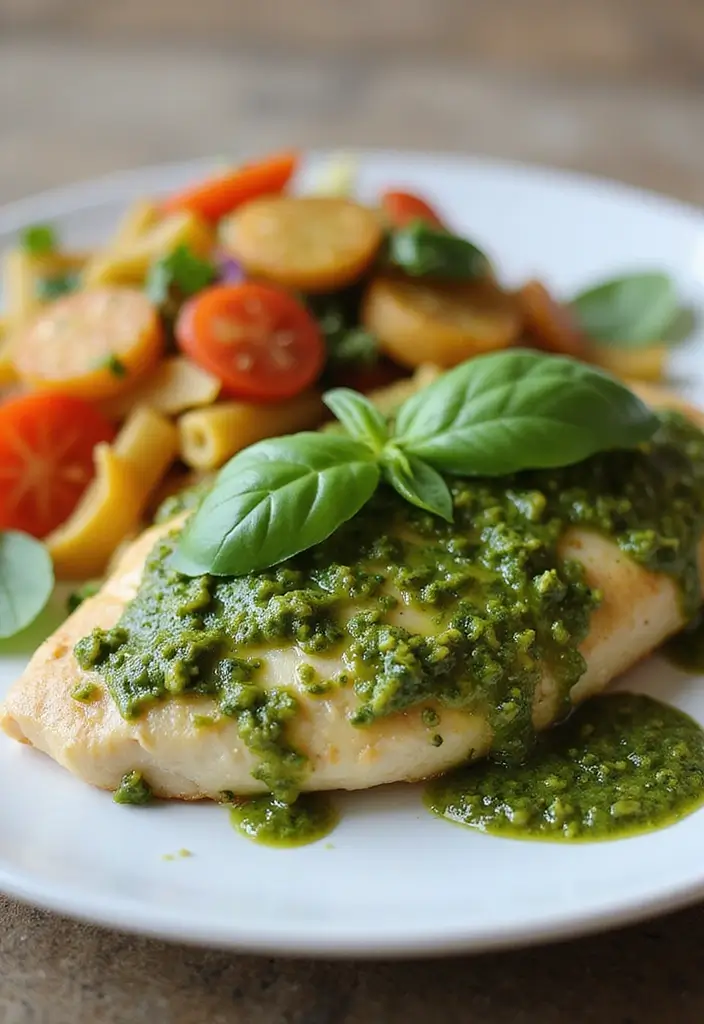 27 Pan Fried Chicken Breast Recipes That Are Crispy Outside Tender Inside - 23. Pesto Chicken Breast