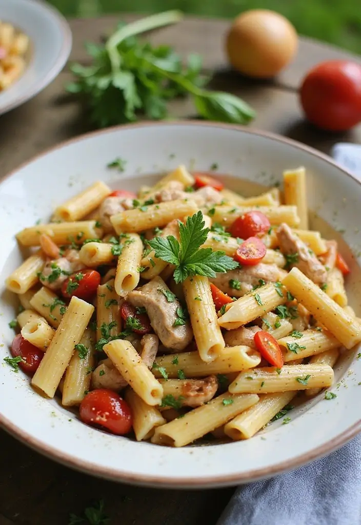 27 Quick and Easy Rotisserie Chicken Recipes for Leftovers 96 27 Quick and Easy Rotisserie Chicken Recipes for Leftovers - 15. Chicken Pasta Salad