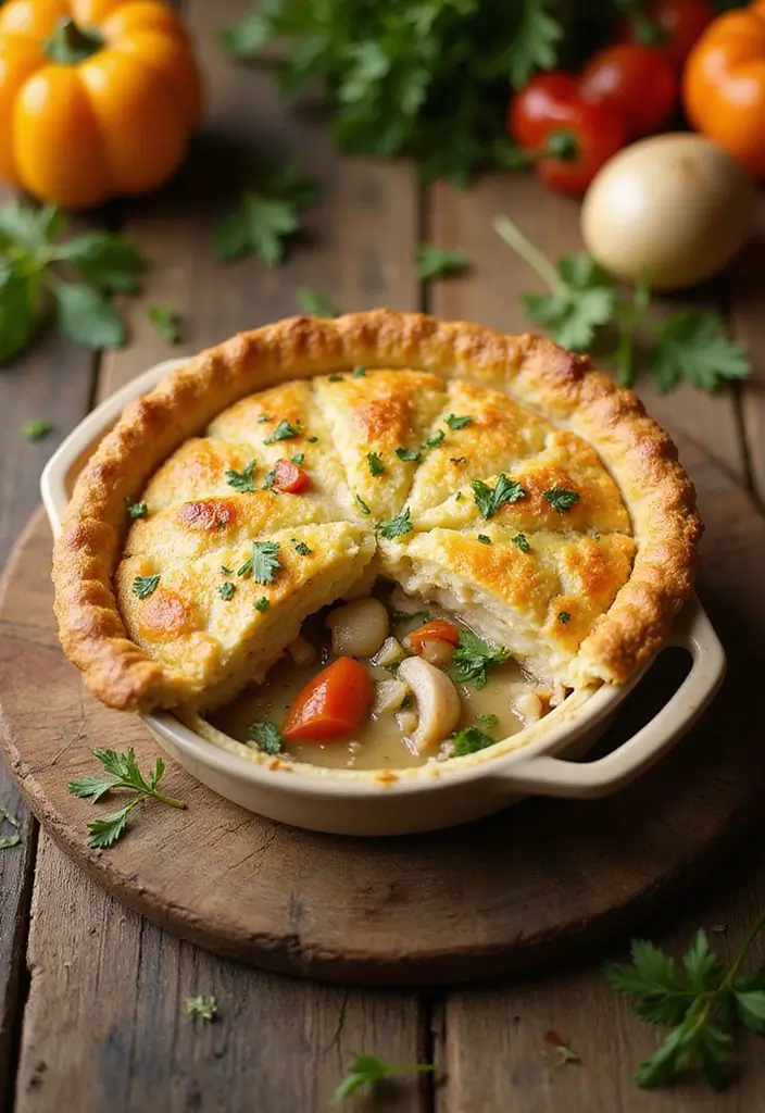 27 Rotisserie Chicken Pot Pie Recipes That Feel Home-Baked - 2. Healthier Rotisserie Chicken Pot Pie with Cauliflower Crust