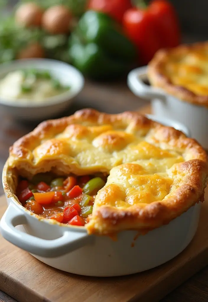 27 Rotisserie Chicken Pot Pie Recipes That Feel Home-Baked - 22. Rotisserie Chicken Pot Pie with Peppers