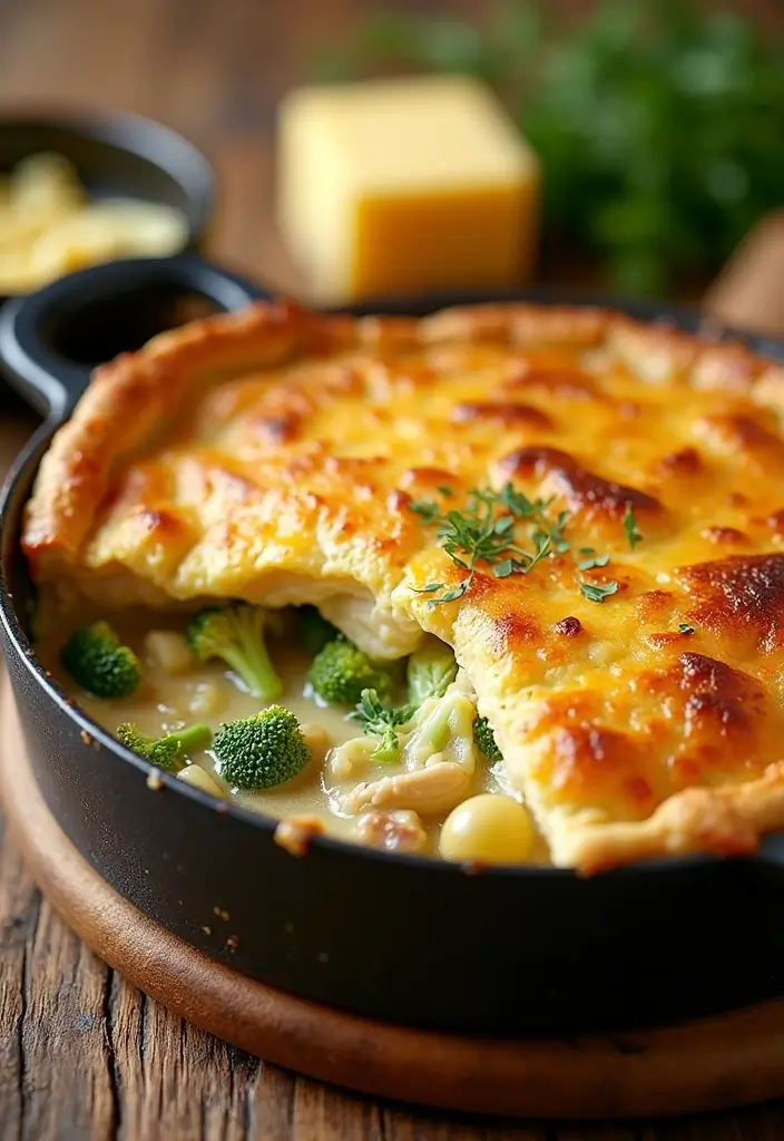 27 Rotisserie Chicken Pot Pie Recipes That Feel Home-Baked - 8. Rotisserie Chicken Pot Pie with Broccoli and Cheese