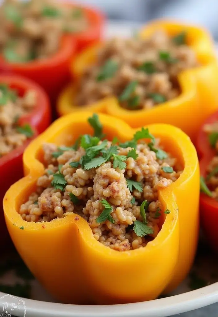28 Asian Ground Chicken Recipes That Are Flavorful & Fast - 17. Ground Chicken Stuffed Peppers