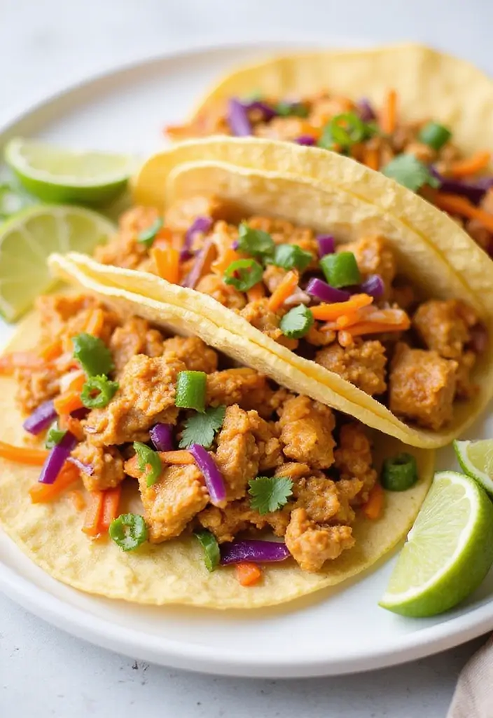 28 Asian Ground Chicken Recipes That Are Flavorful & Fast - 9. Ground Chicken Tacos with Asian Slaw