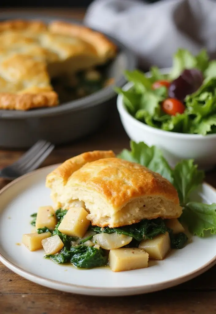 28 Chicken Pot Pie with Potatoes Recipes That Feel Hearty & Homey - 10. Chicken Pot Pie with Potatoes and Spinach
