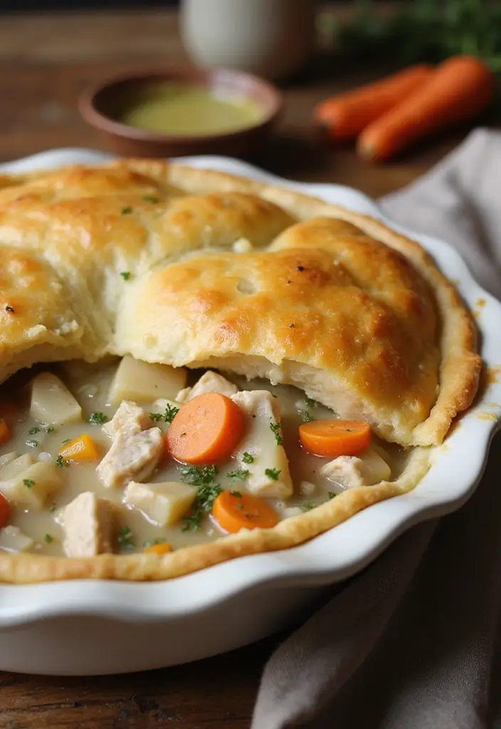 28 Chicken Pot Pie with Potatoes Recipes That Feel Hearty & Homey - 13. Chicken Pot Pie with Carrots and Thyme