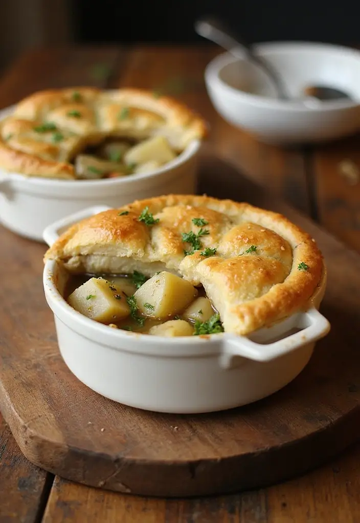 28 Chicken Pot Pie with Potatoes Recipes That Feel Hearty & Homey - 16. Garlic Chicken Pot Pie with Potatoes