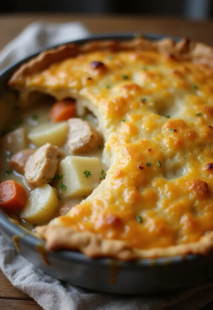 28 Chicken Pot Pie with Potatoes Recipes That Feel Hearty & Homey - 19. Chicken Pot Pie with Potatoes and Cheese
