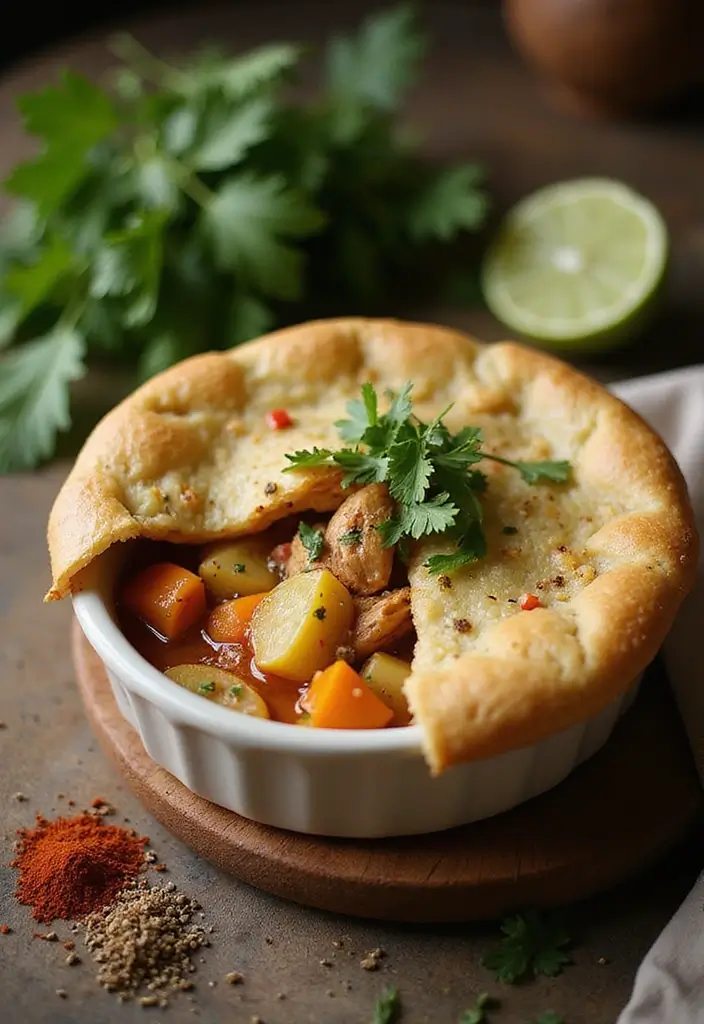 28 Chicken Pot Pie with Potatoes Recipes That Feel Hearty & Homey - 21. Thai Chicken Pot Pie with Potatoes