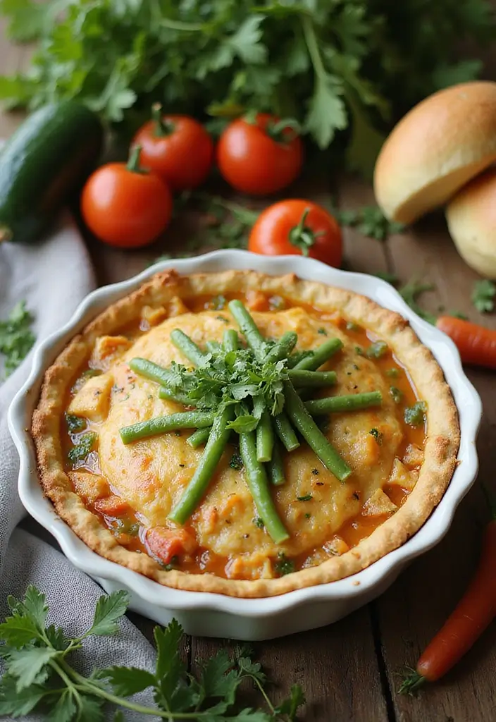 28 Chicken Pot Pie with Potatoes Recipes That Feel Hearty & Homey - 24. Chicken Pot Pie with Green Beans