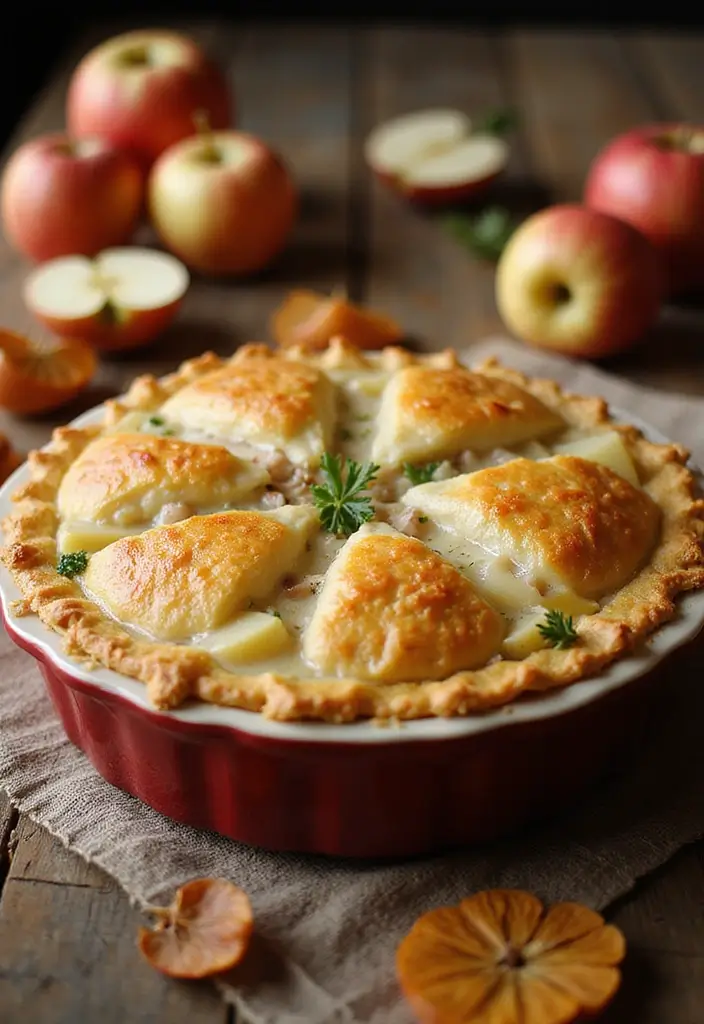 28 Chicken Pot Pie with Potatoes Recipes That Feel Hearty & Homey - 27. Chicken Pot Pie with Potatoes and Apples