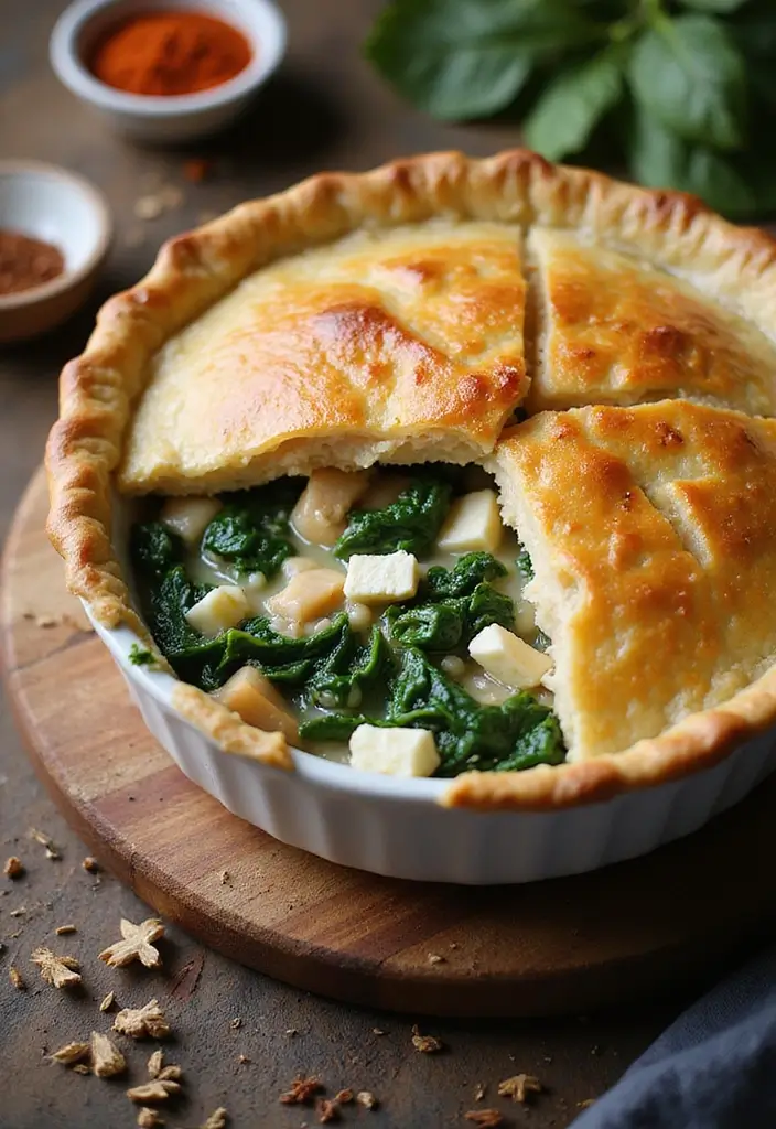 28 Chicken Pot Pie with Potatoes Recipes That Feel Hearty & Homey - 7. Chicken Pot Pie with Spinach and Feta