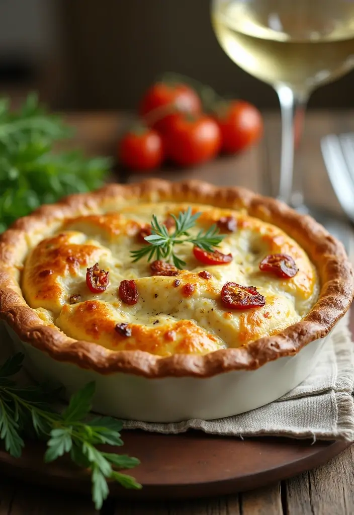 28 Chicken Pot Pie with Potatoes Recipes That Feel Hearty & Homey - 9. Chicken Pot Pie with Artichokes and Sun-Dried Tomatoes