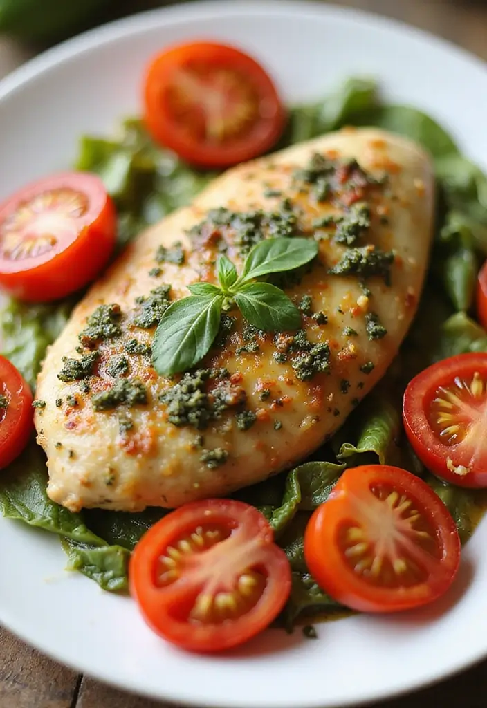 28 Frozen Chicken Breast Recipes That Are Juicy & Flavorful - 6. Baked Pesto Chicken